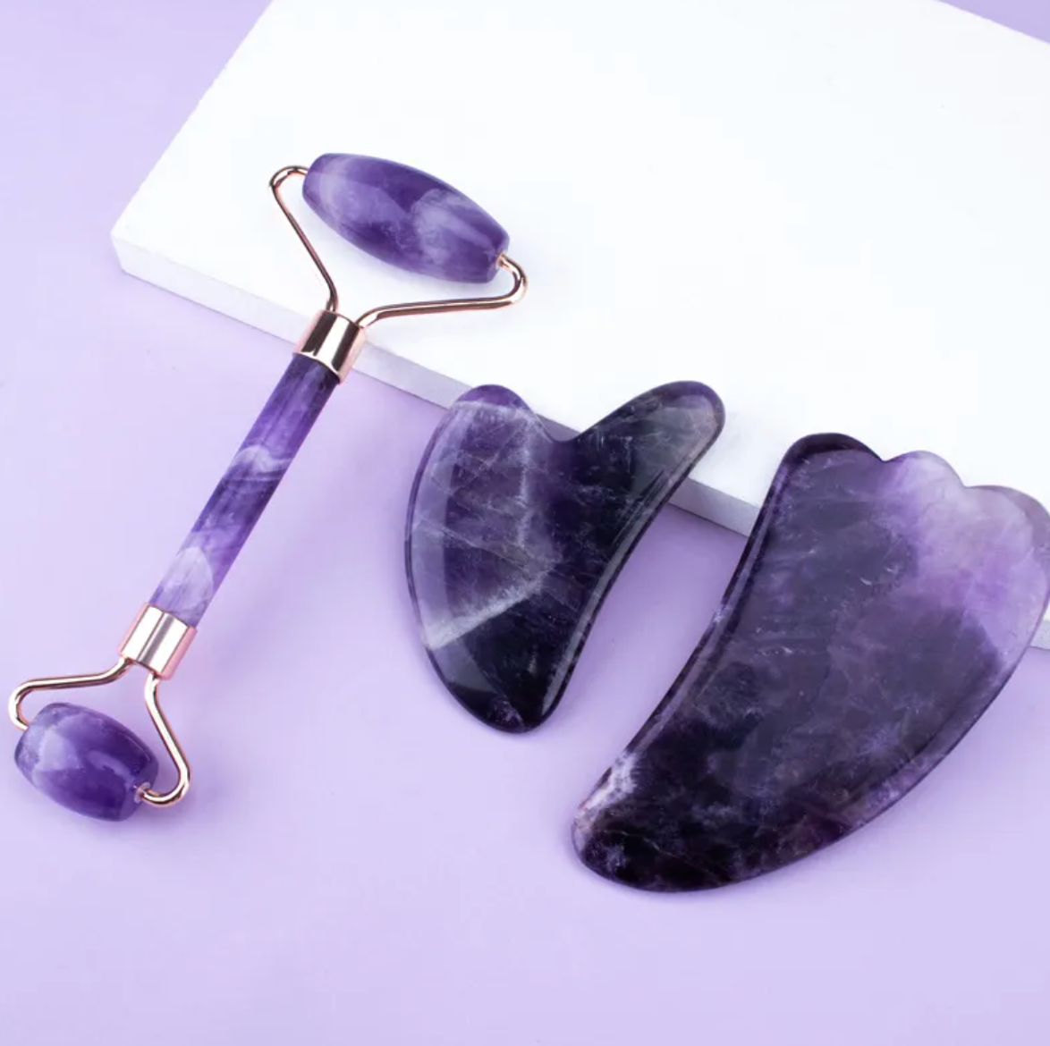 Amethyst Roller & Gua sha set